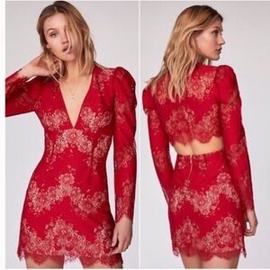 Saylor x Free People Lourdes Red Lace Dress XS‎